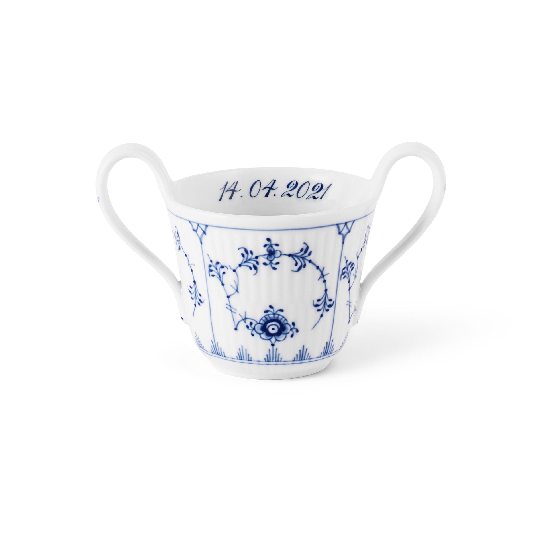 Blue Fluted Plain Baby Cup, Bespoke, 13 cl