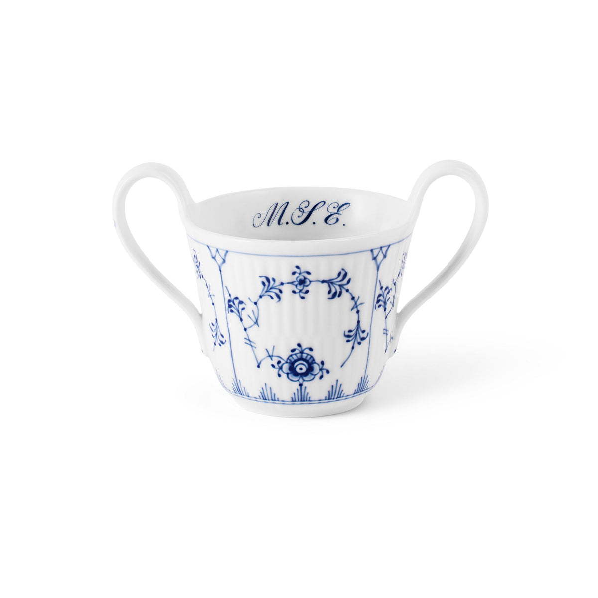 Blue Fluted Plain Baby Cup, Bespoke, 13 cl