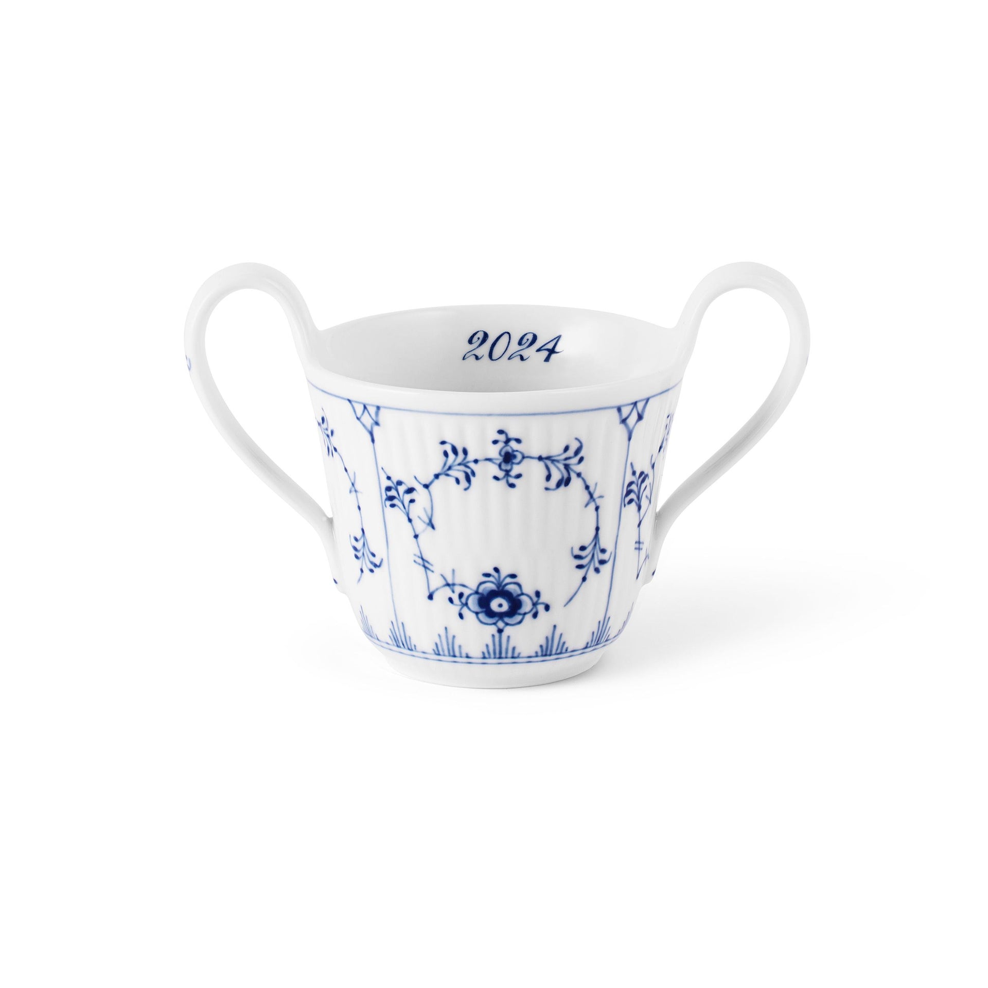 Blue Fluted Plain Baby Cup, Bespoke, 13 cl