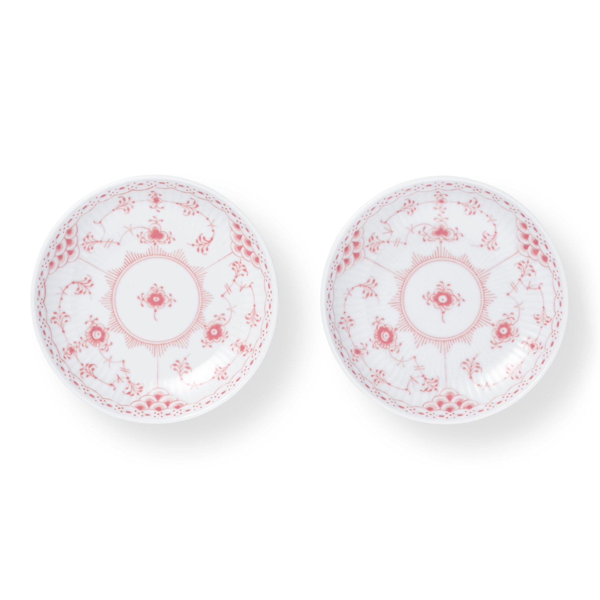 Coral Fluted Half Lace Shallow Bowl, 13 cm, 2 pcs