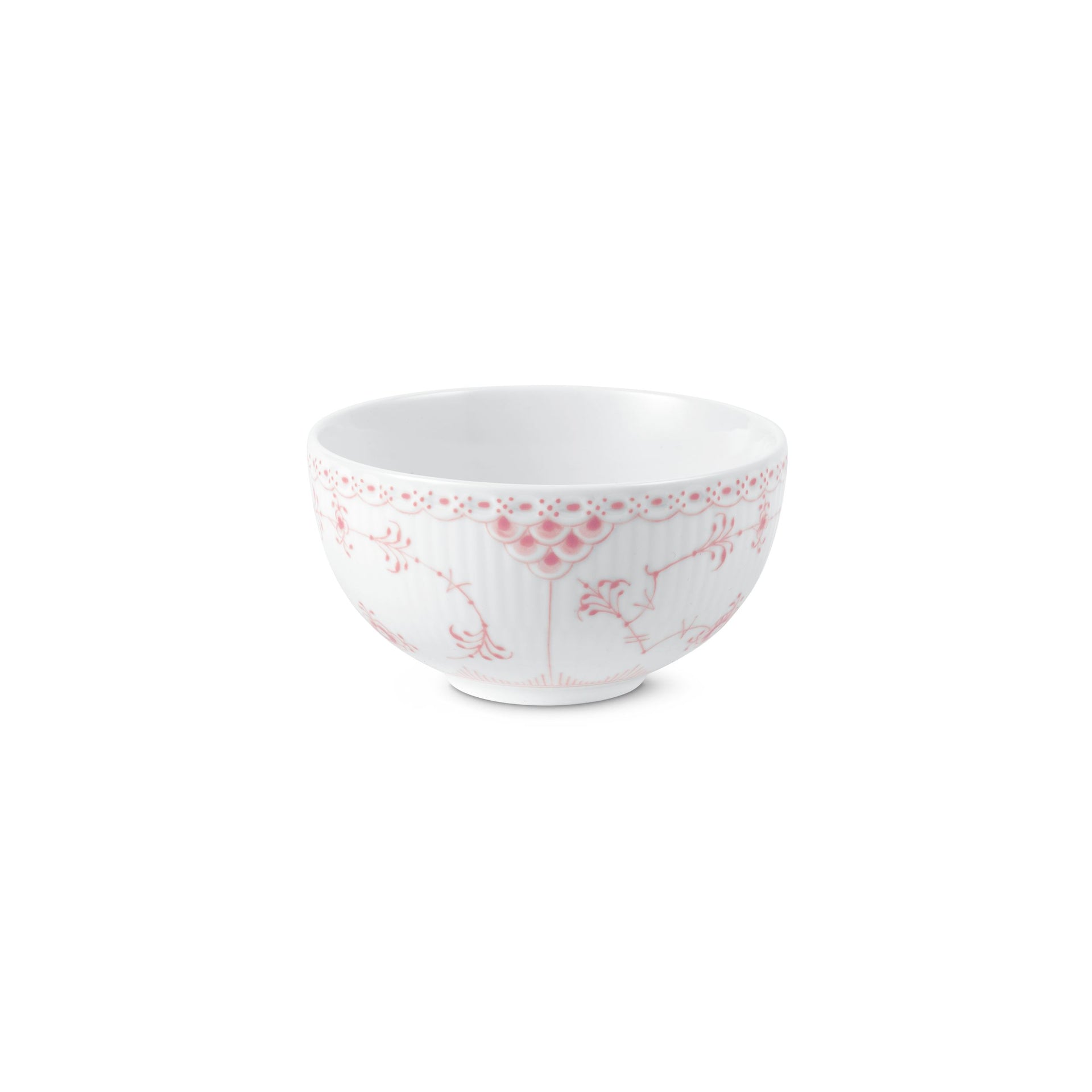 Koral Musselmalet Halvblonde skål, 35 cl - Coral Fluted Half Lace Bowl, 35 cl