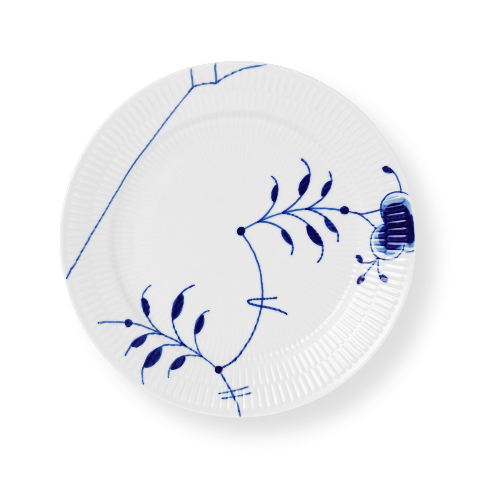Blue Fluted Mega Plate, Decoration 9, 25 cm