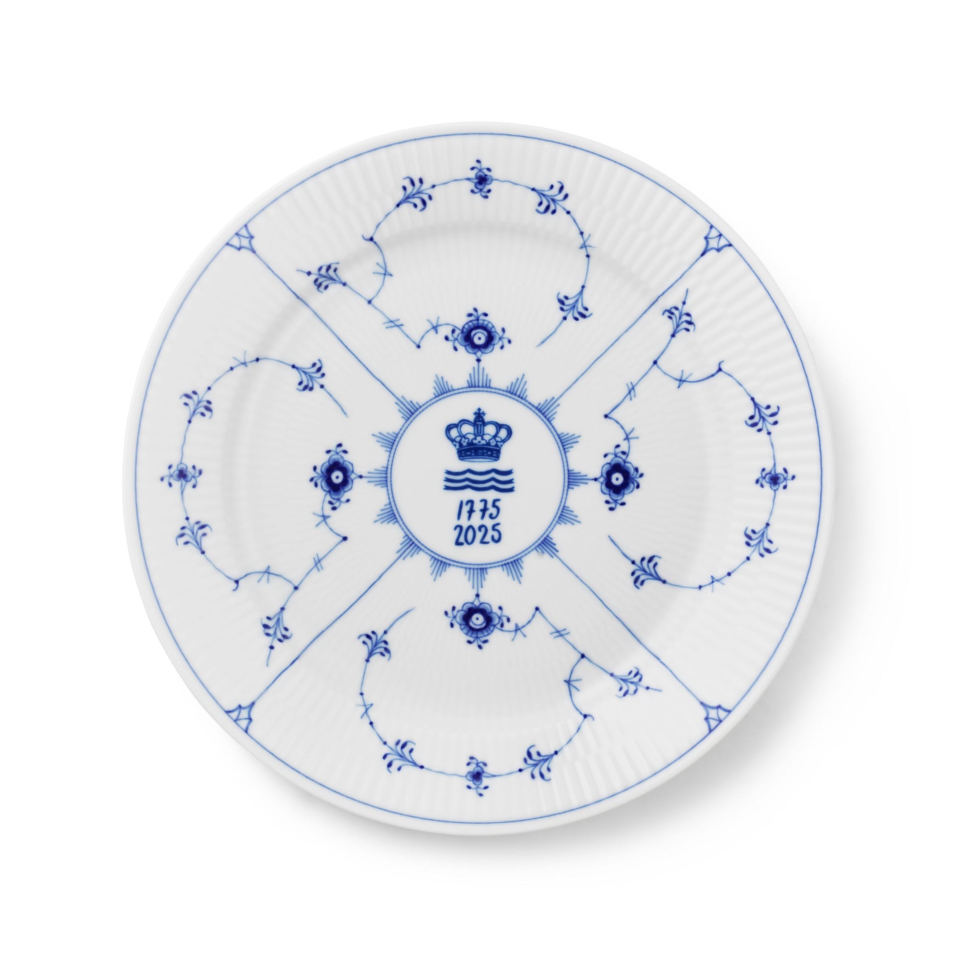 Blue Fluted Plain Celebration Plate, Limited Edition, 27 cm