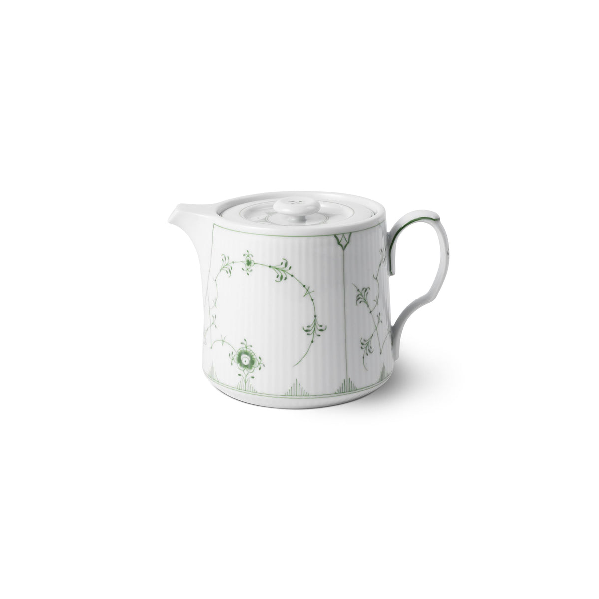Green Fluted Plain Teapot, 75 cl