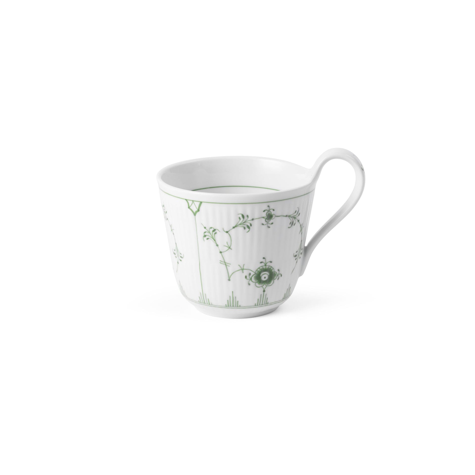 Green Fluted Plain High Handle Cup, 33 cl