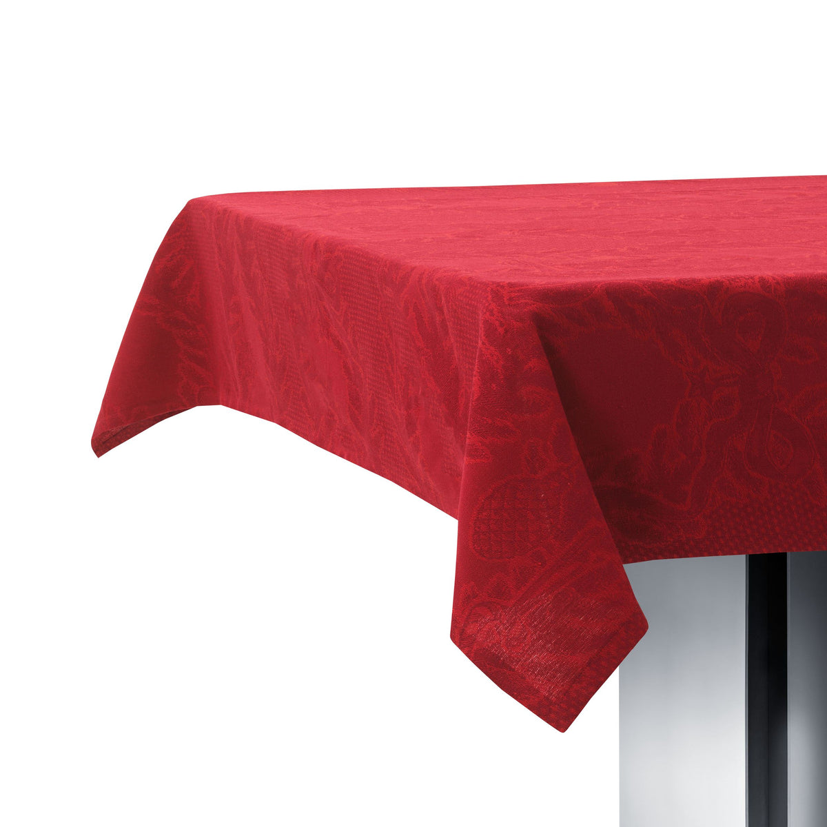 Star Fluted Christmas Tablecloth, Red, 270 x 145 cm