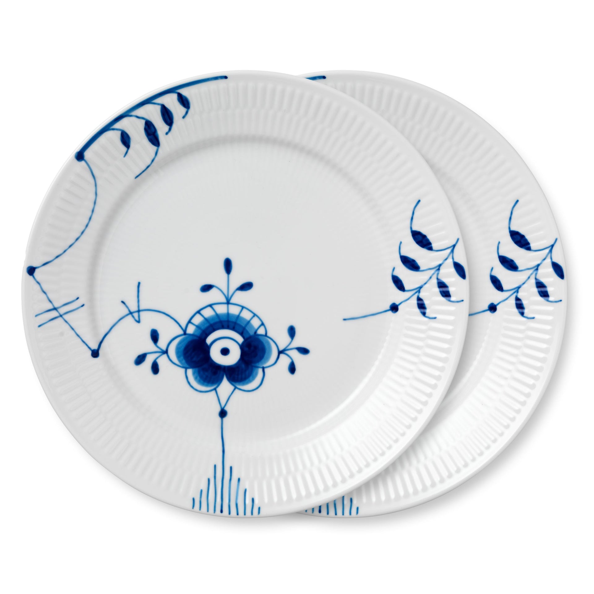 Mega Gerippt Blau Teller, Dekoration 6, 27 cm, 2 Stk. - Blue Fluted Mega Plate, Decoration 6, 27 cm, 2 pcs