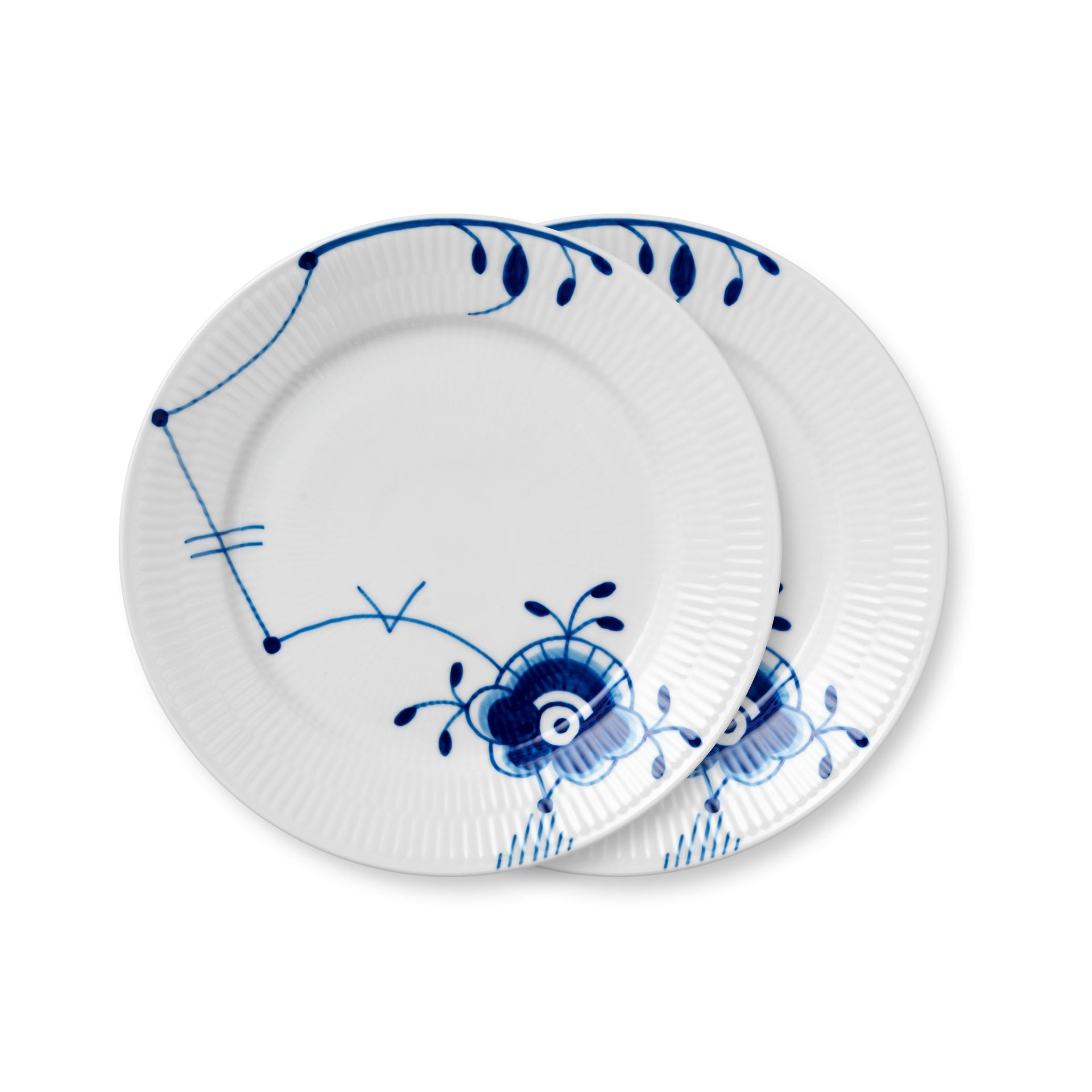 Blue Fluted Mega Plate, decoration 6, 22 cm, 2 pcs