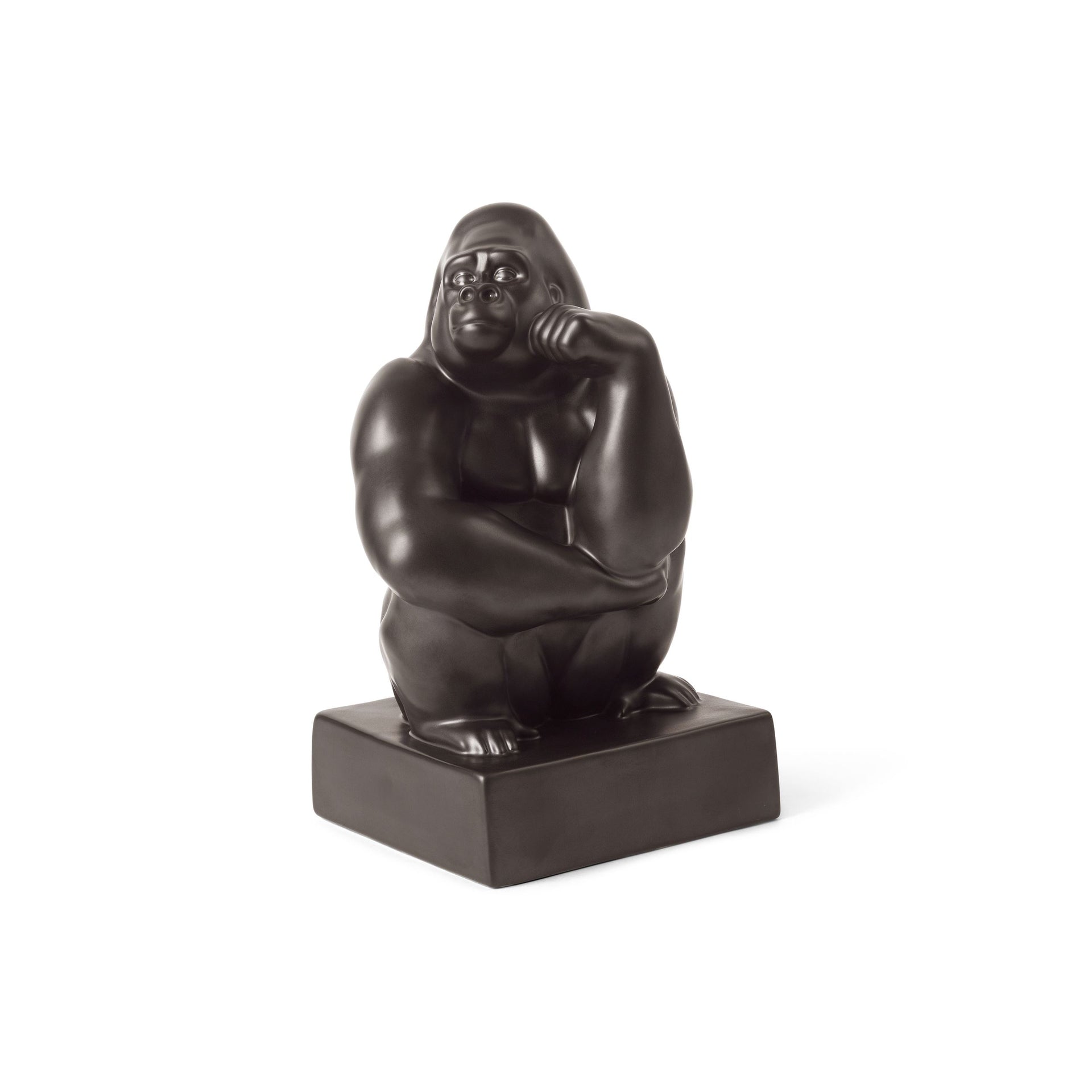 Figurer gorilla med hånd mod kind, 21 cm - Figurines Gorilla with Hand on Cheek, 21 cm
