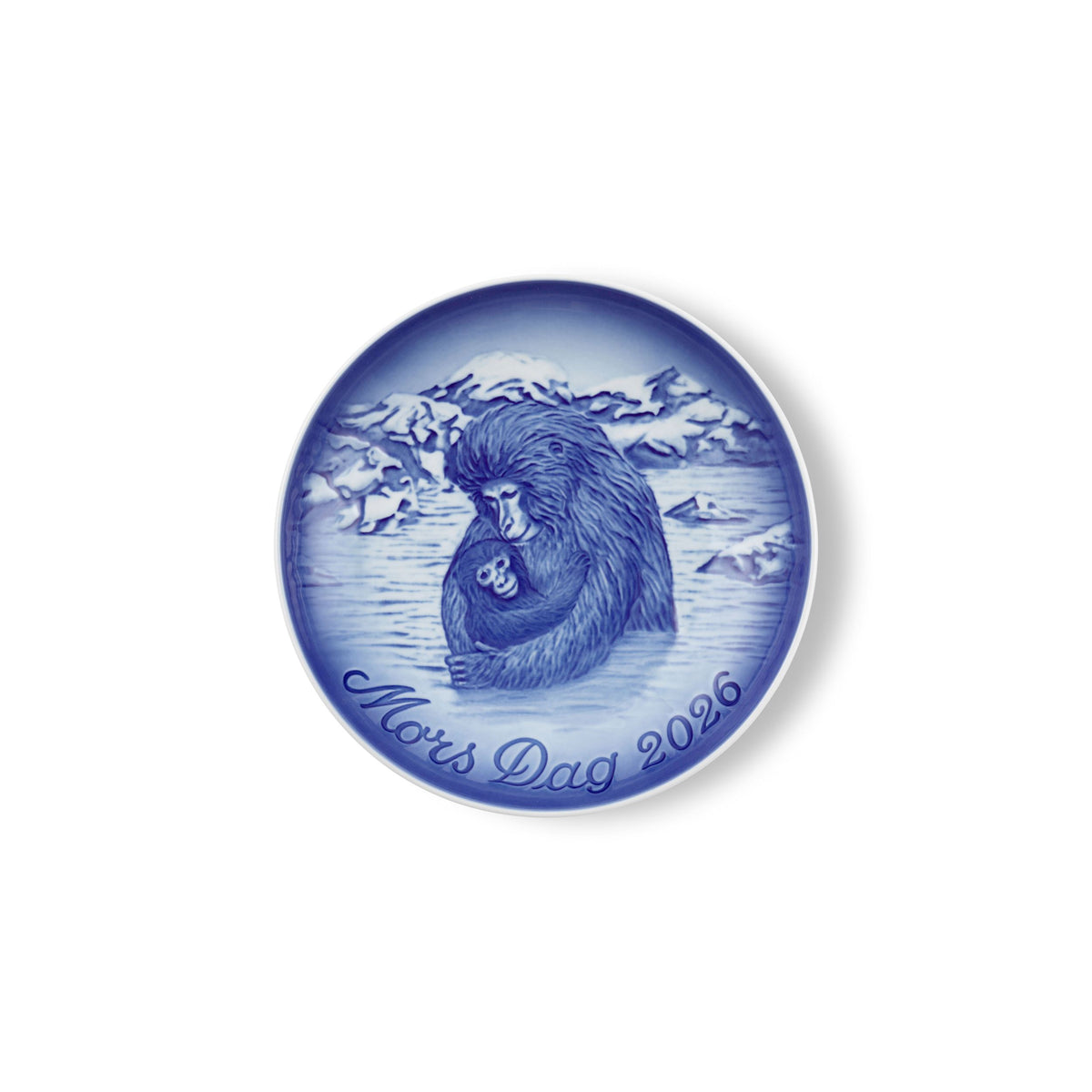 Blue Collectibles Bing & Grøndahl Mother's Day Plate 2026, Japanese Snow Monkeys, 15 cm