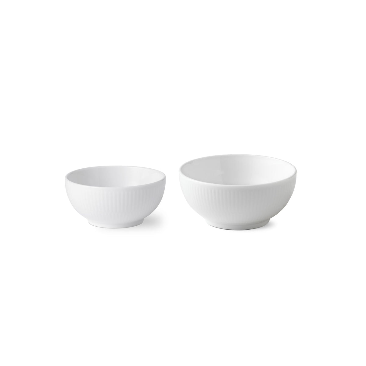 White Fluted Bowl, 24 cl, 47 cl, 2 pcs