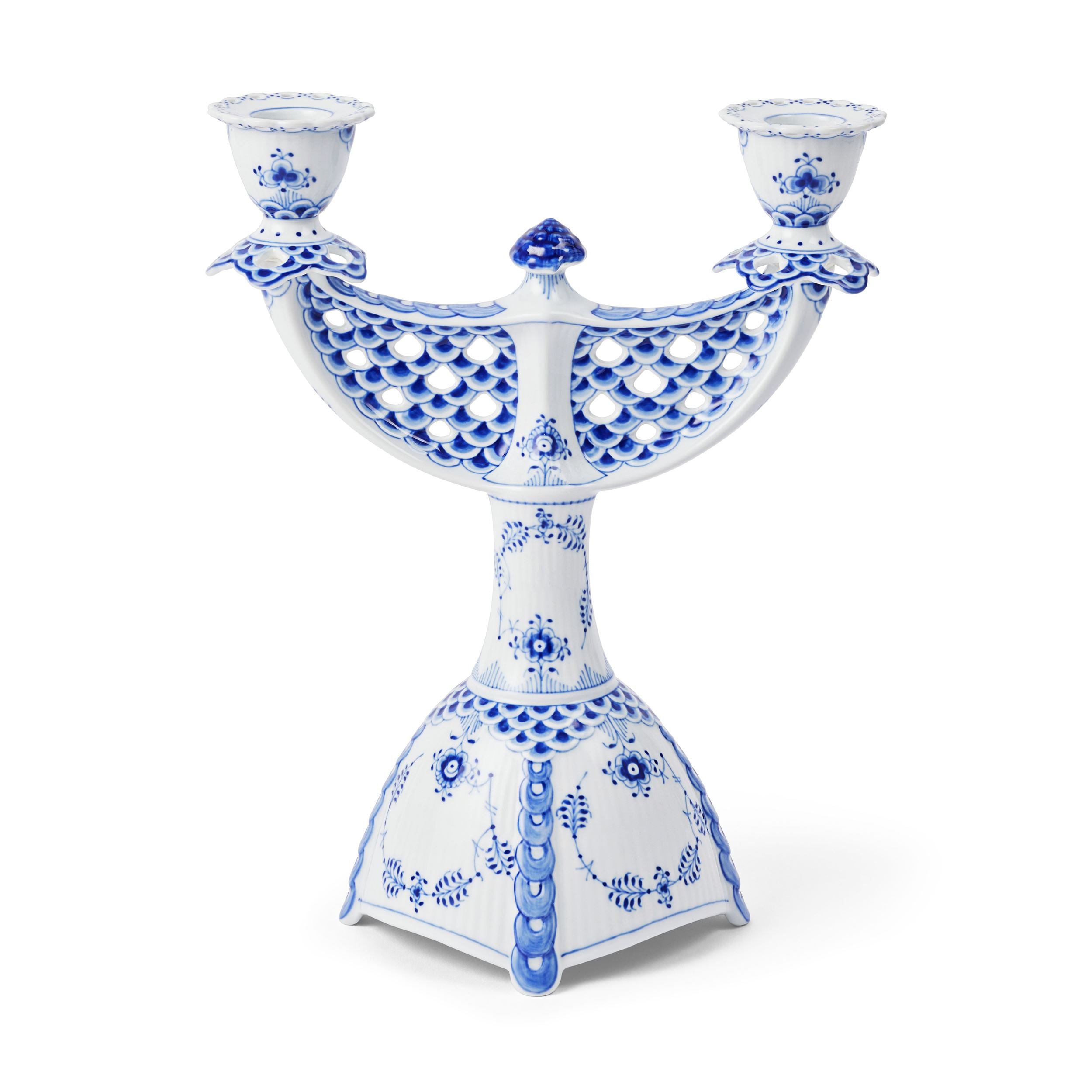 Blue Fluted Full Lace Vase, 22 cm | Royal Copenhagen
