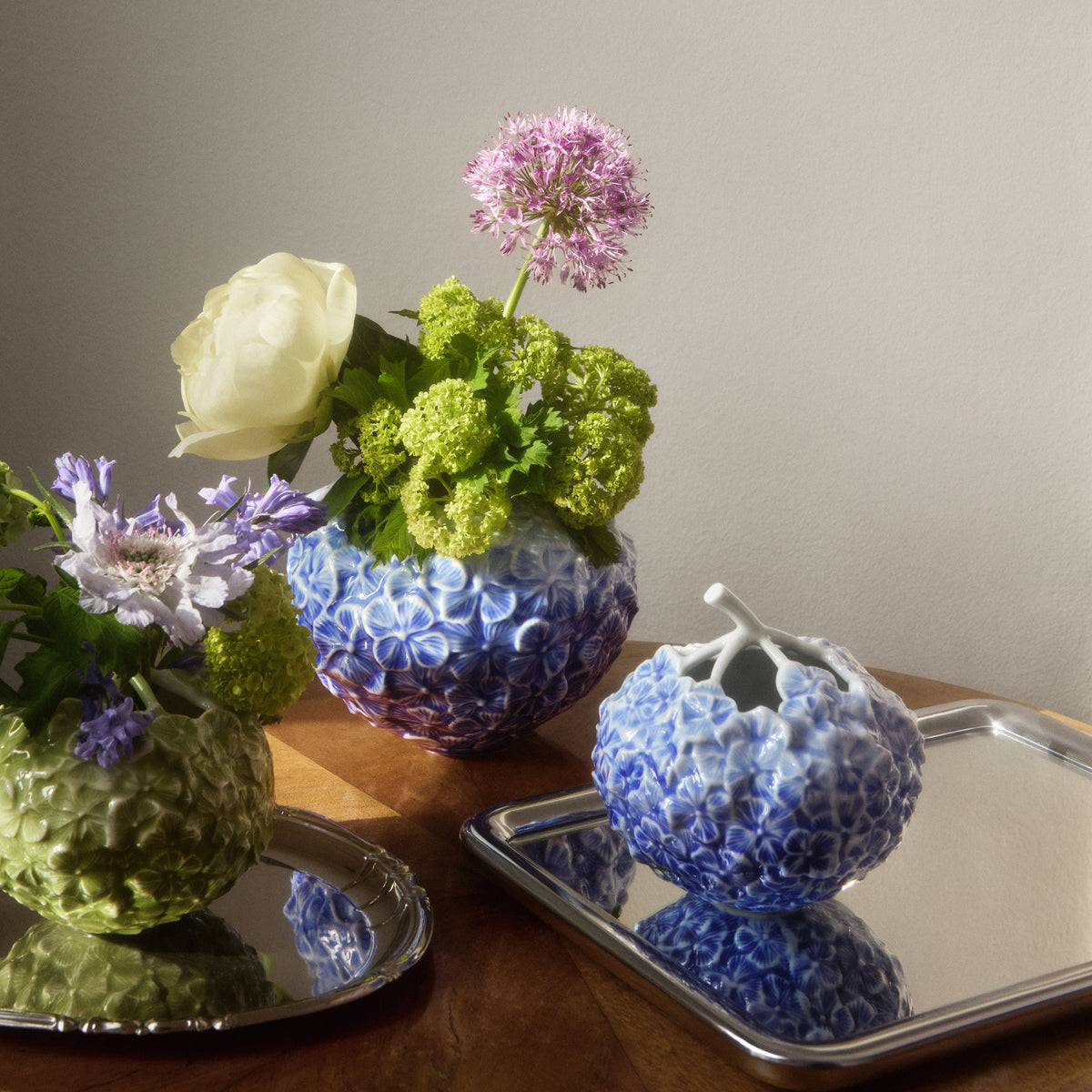 The Art of Giving Flowers vase, hortensia, blå, 15 cm - The Art of Giving Flowers, Vase, Hydrangea, Light Blue, 15 cm