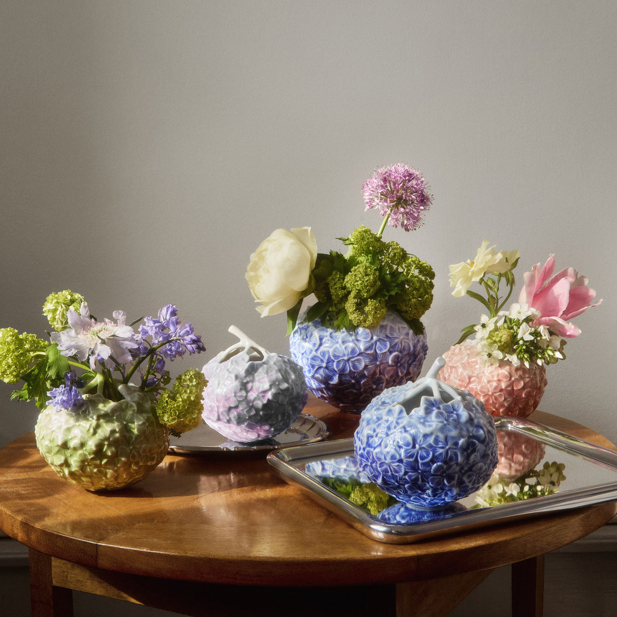 The Art of Giving Flowers vase, hortensia, blå, 15 cm - The Art of Giving Flowers, Vase, Hydrangea, Light Blue, 15 cm
