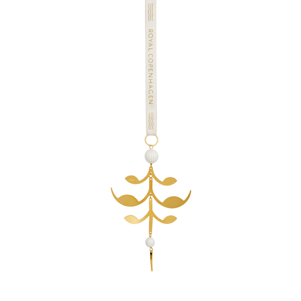 Vergoldetes Weihnachtsornament, Palmetto, 12 cm