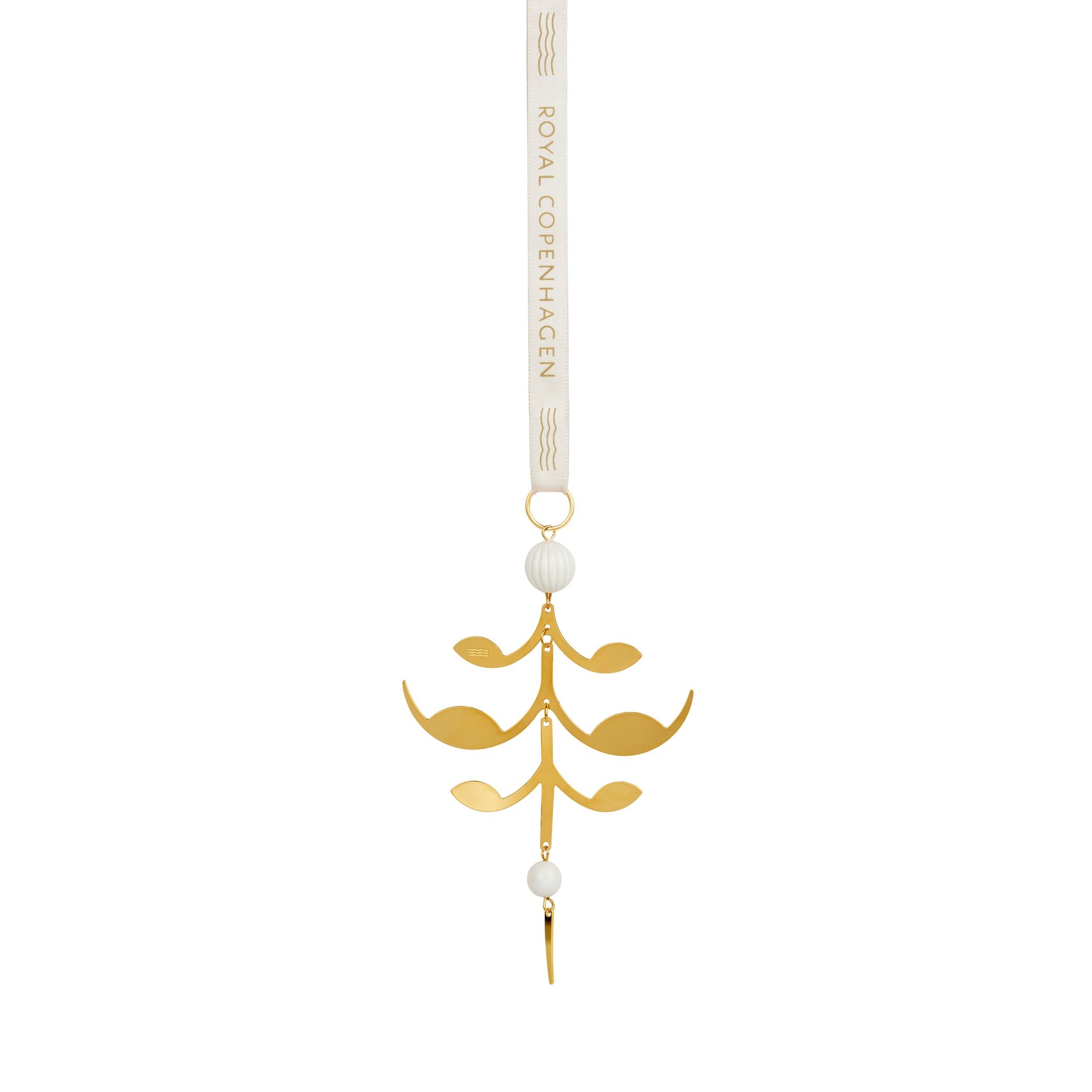 Christmas Gold Plated Ornament, Palmetto, 12 cm