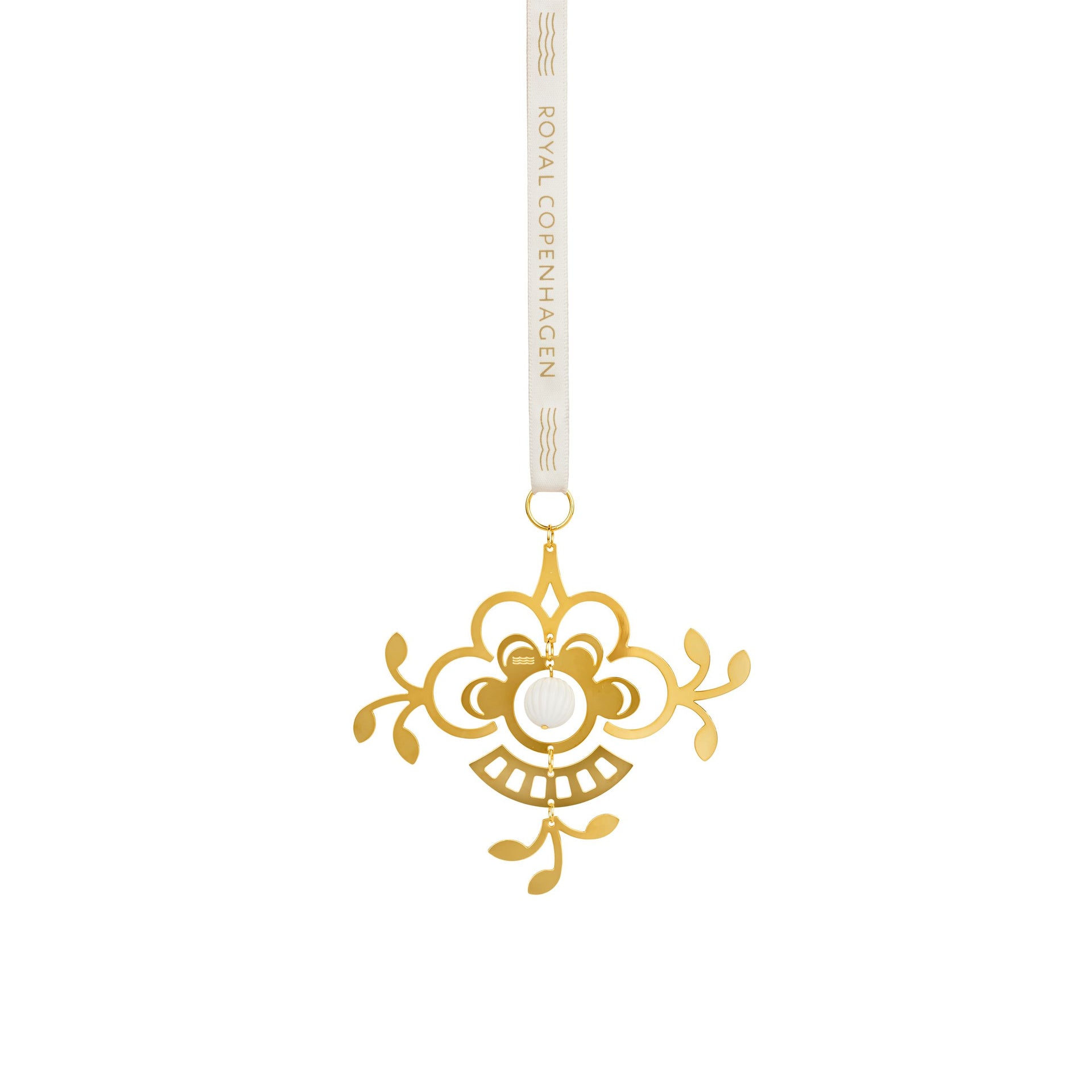 Christmas Gold Plated Ornament, Flower, 10 cm