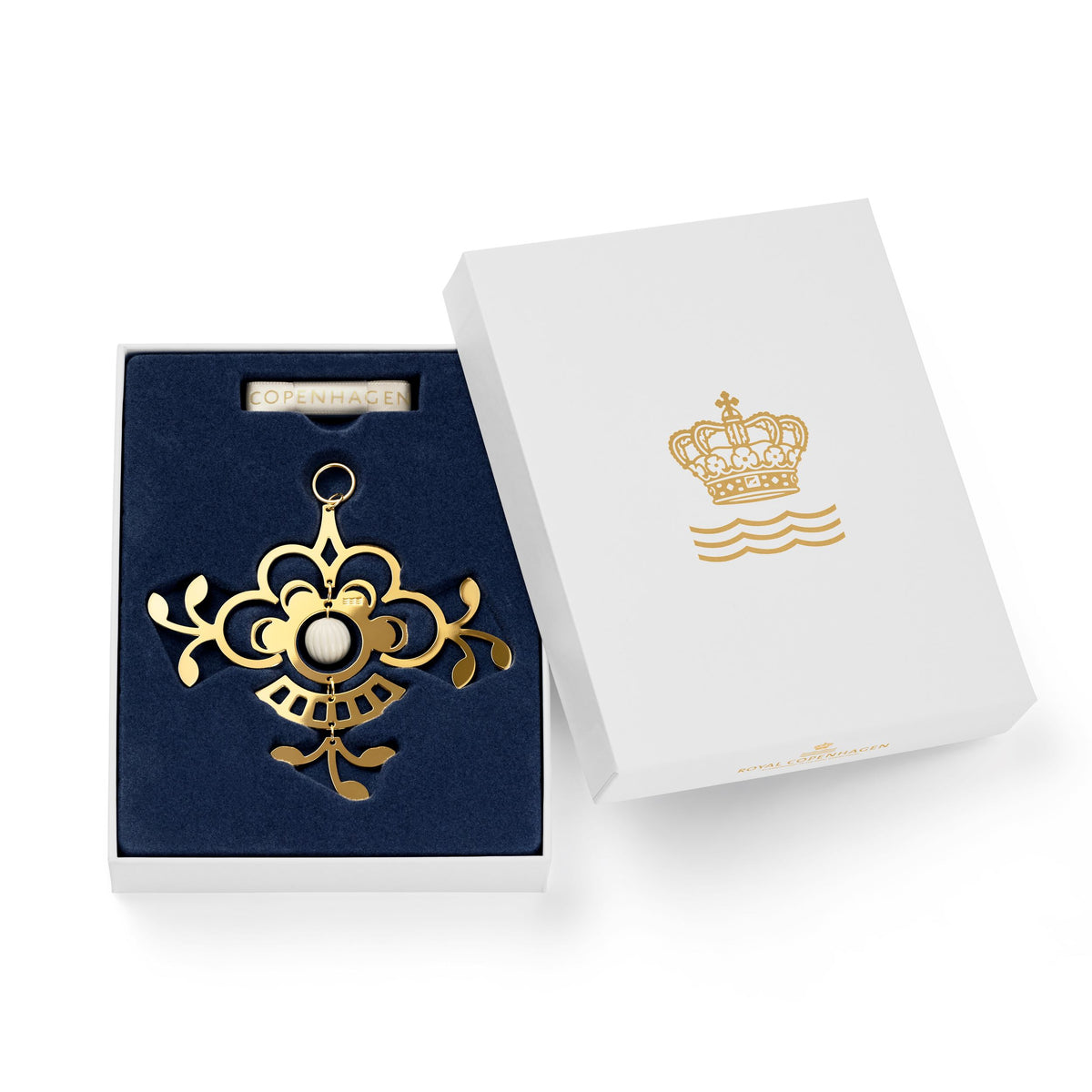 Christmas Gold Plated Ornament, Flower, 10 cm