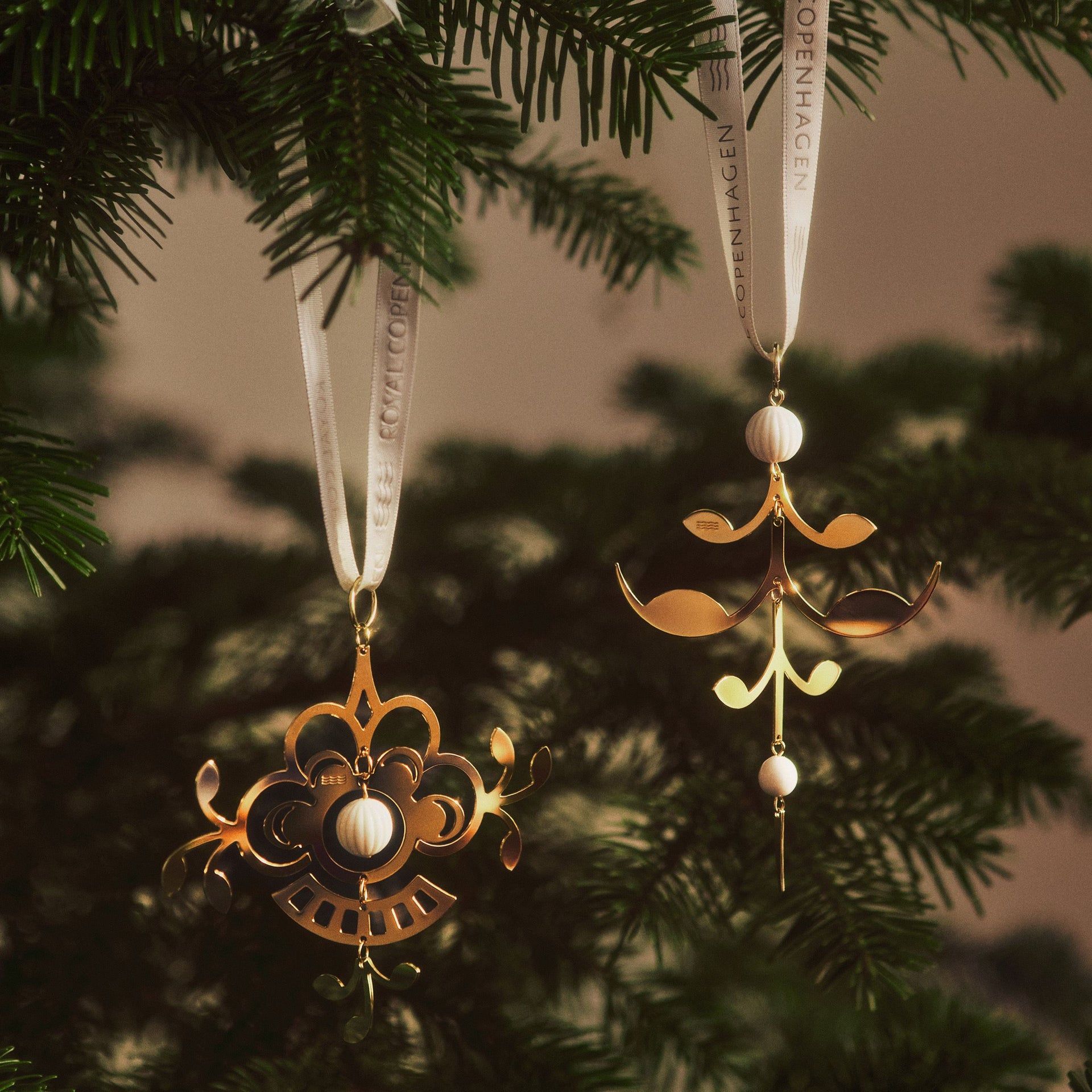 Christmas Gold Plated Ornament, Flower, 10 cm