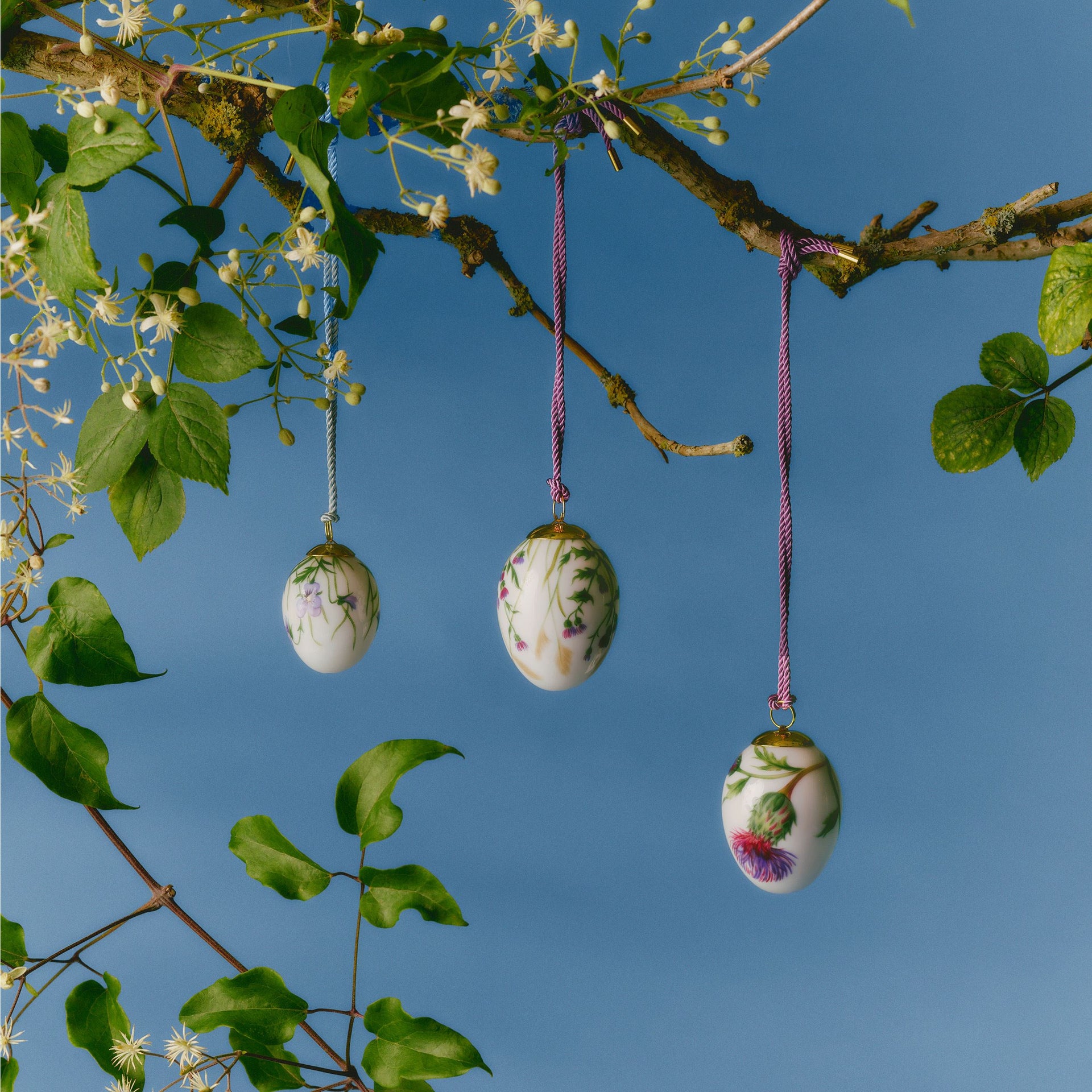 Forårskollektion miniature æg 2026, stedmoderblomster, 5 cm, 2 stk. - Spring Collection Miniature Egg 2026, Heartsease, 5 cm, 2 pcs