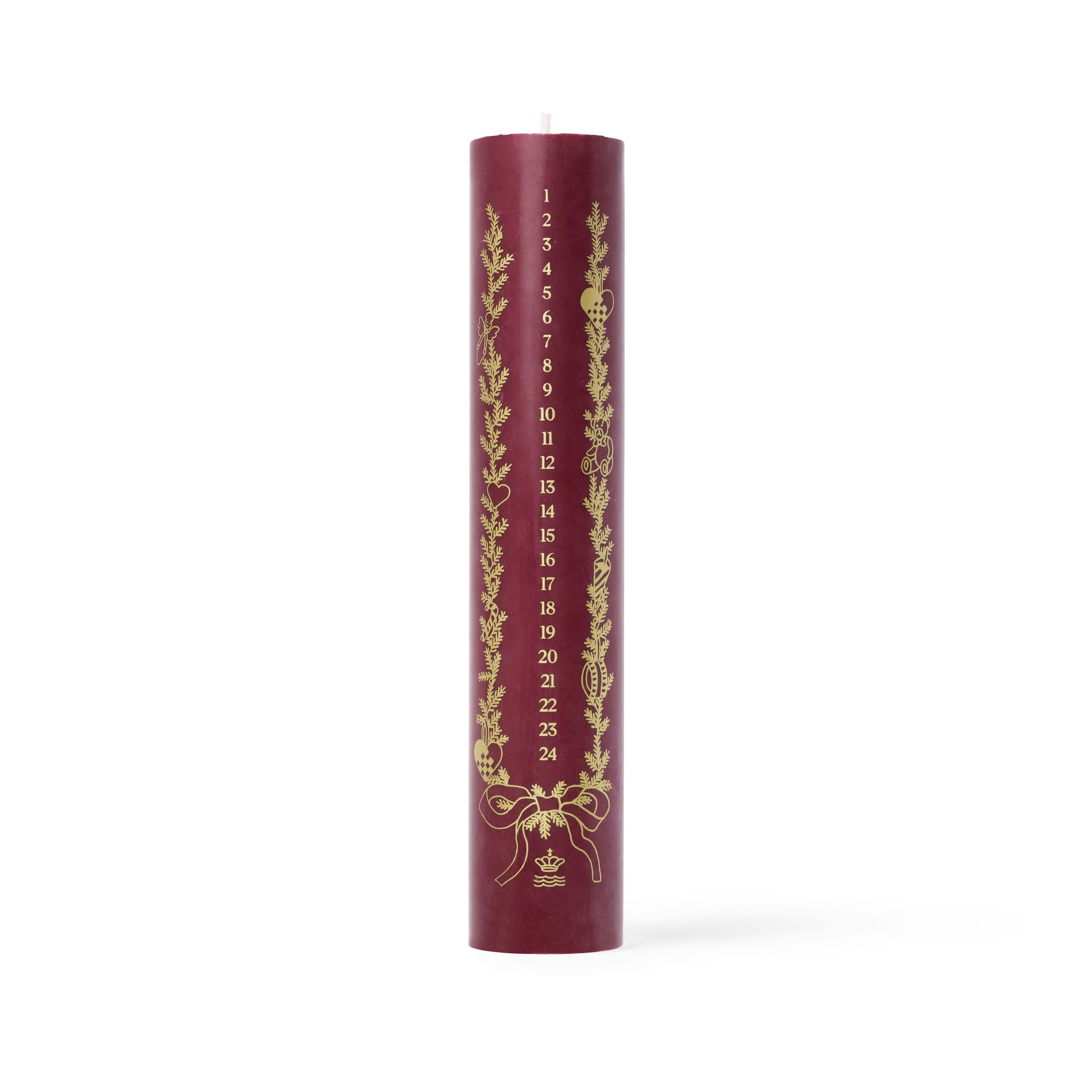 Star Fluted Christmas Advent Candle, Red, 25 cm | Royal Copenhagen