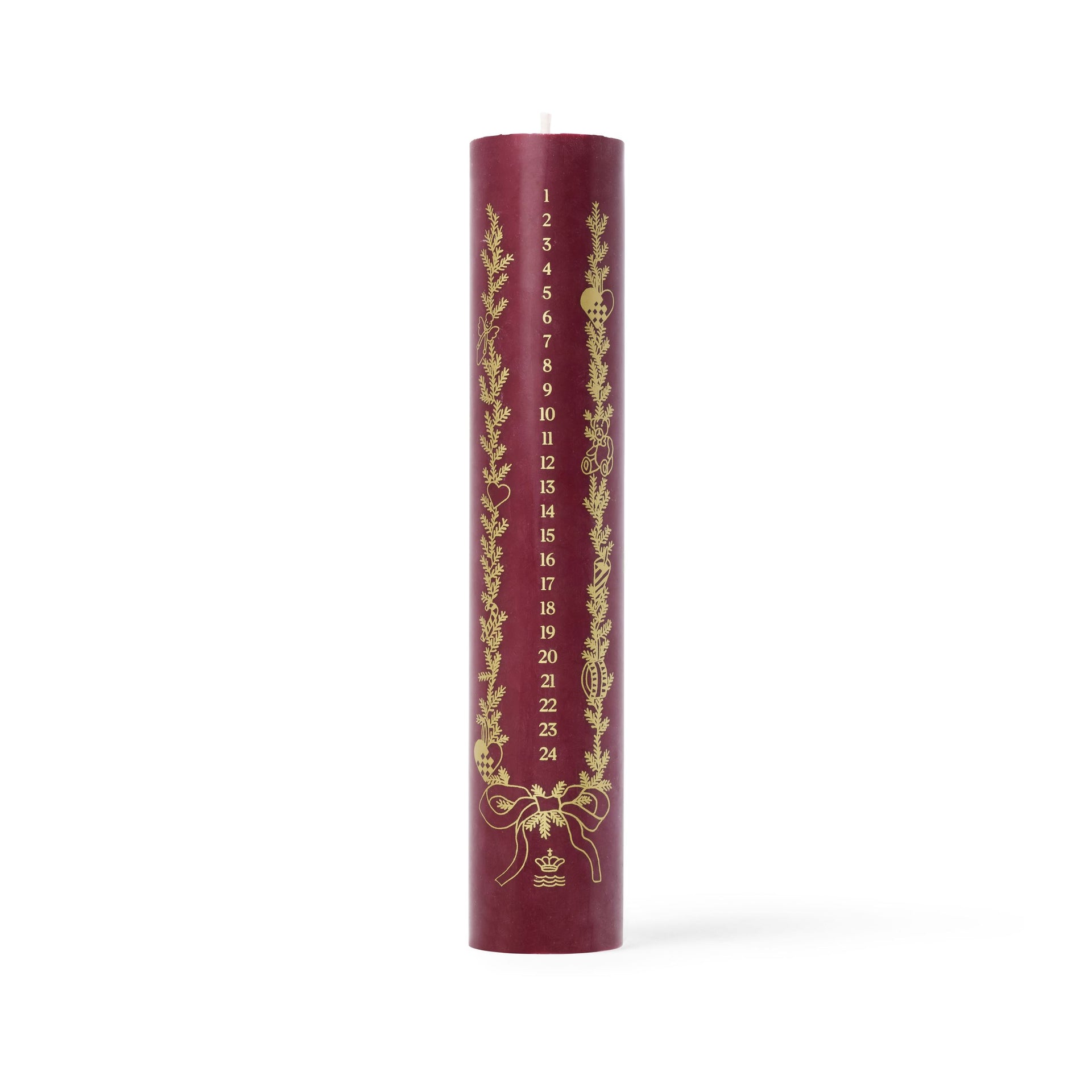 Star Fluted Christmas Advent Candle, Red, 25 cm