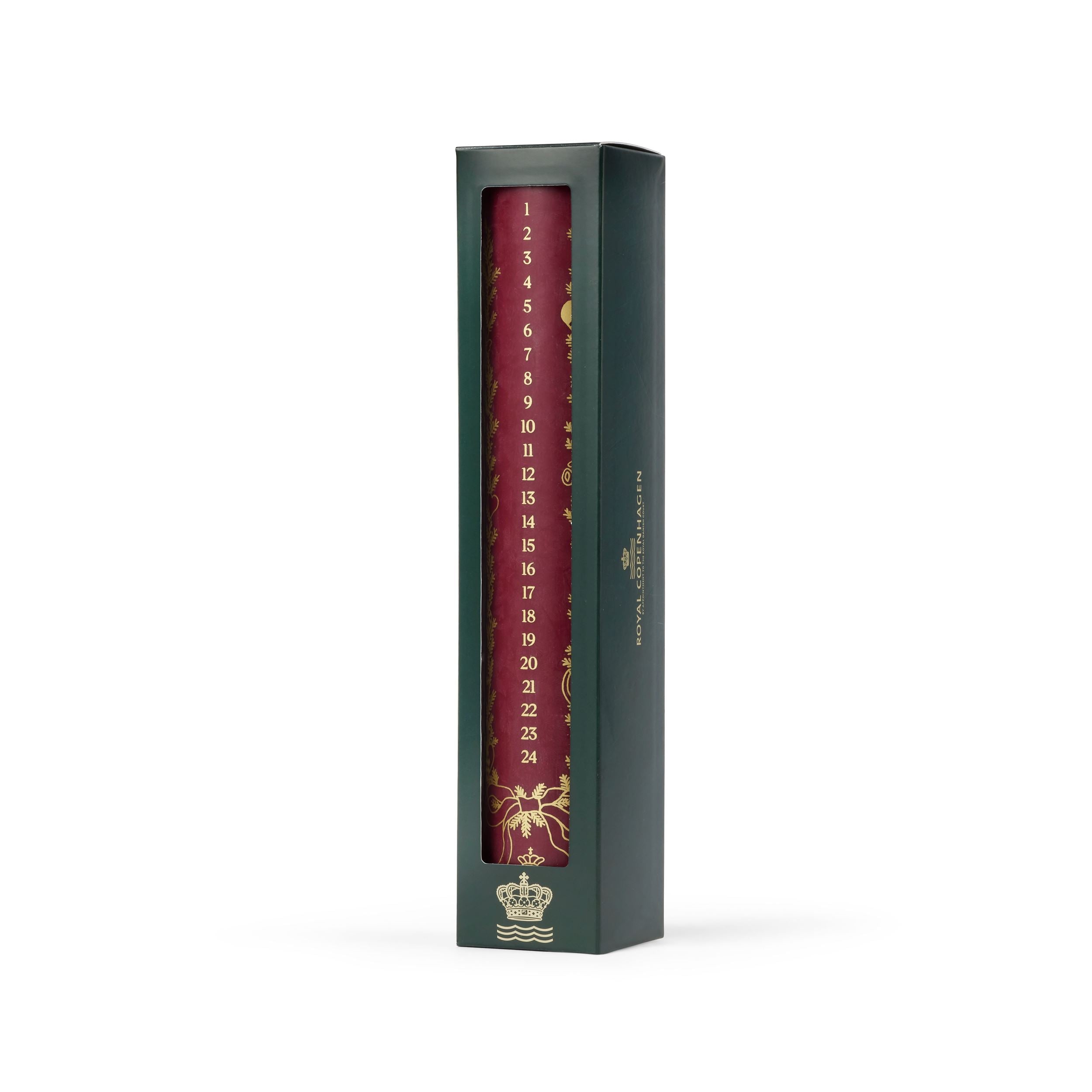 Star Fluted Christmas Advent Candle, Red, 25 cm | Royal Copenhagen