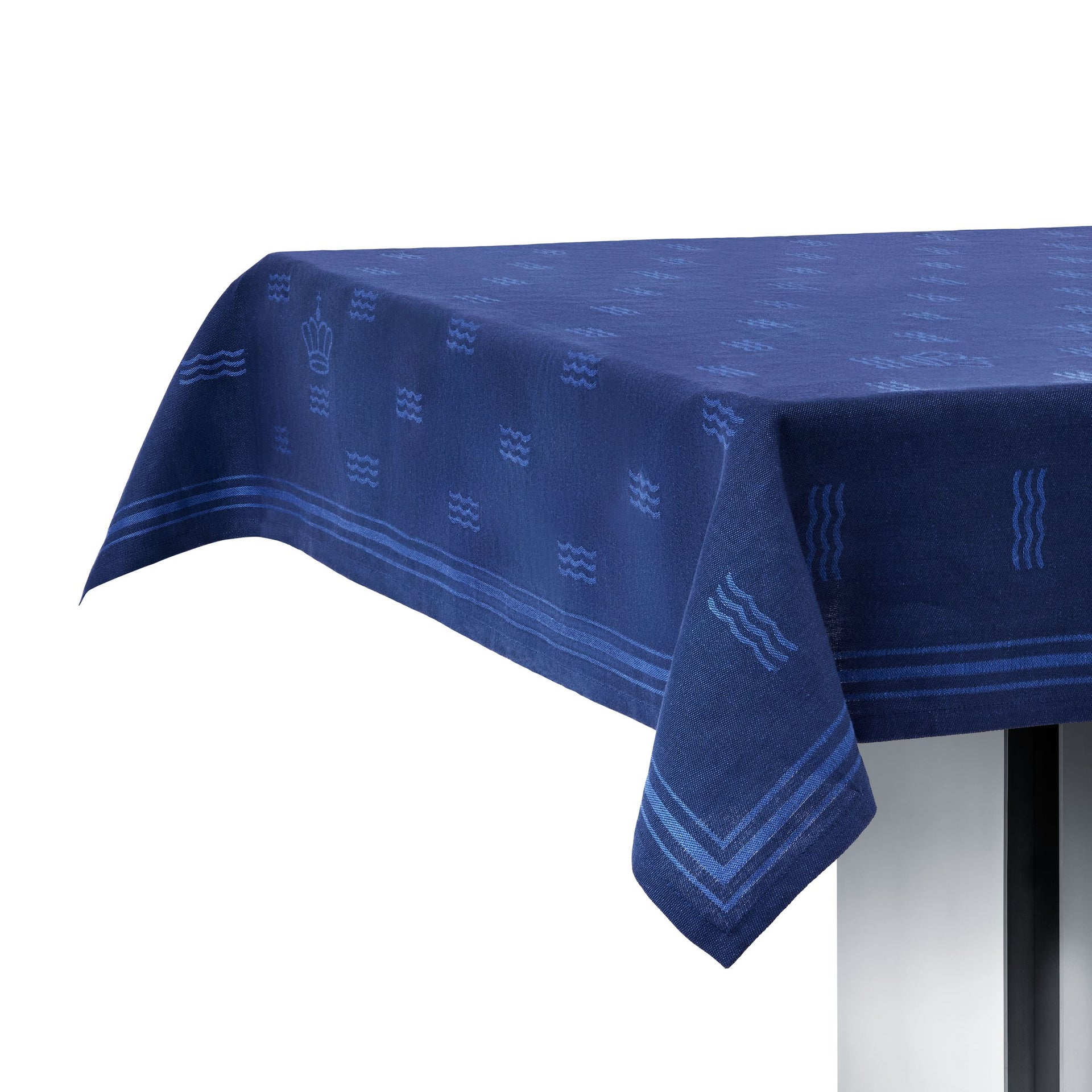 Waves Tablecloth, Blue, 320 x 145 cm