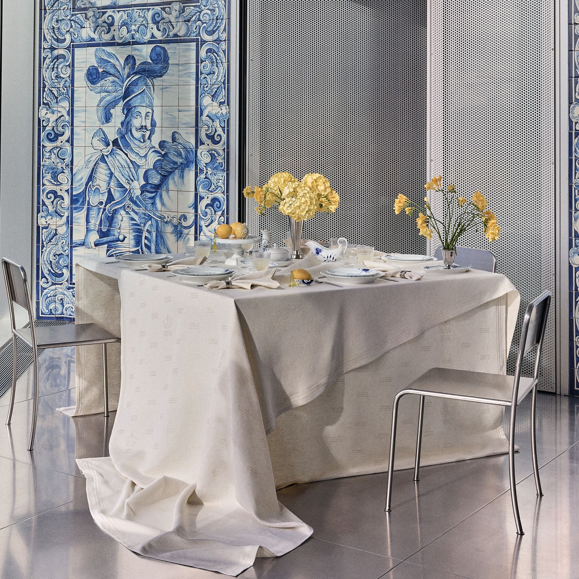 Waves dug, råhvid, 320 x 145 cm - Waves Tablecloth,  Off White, 320 x 145 cm