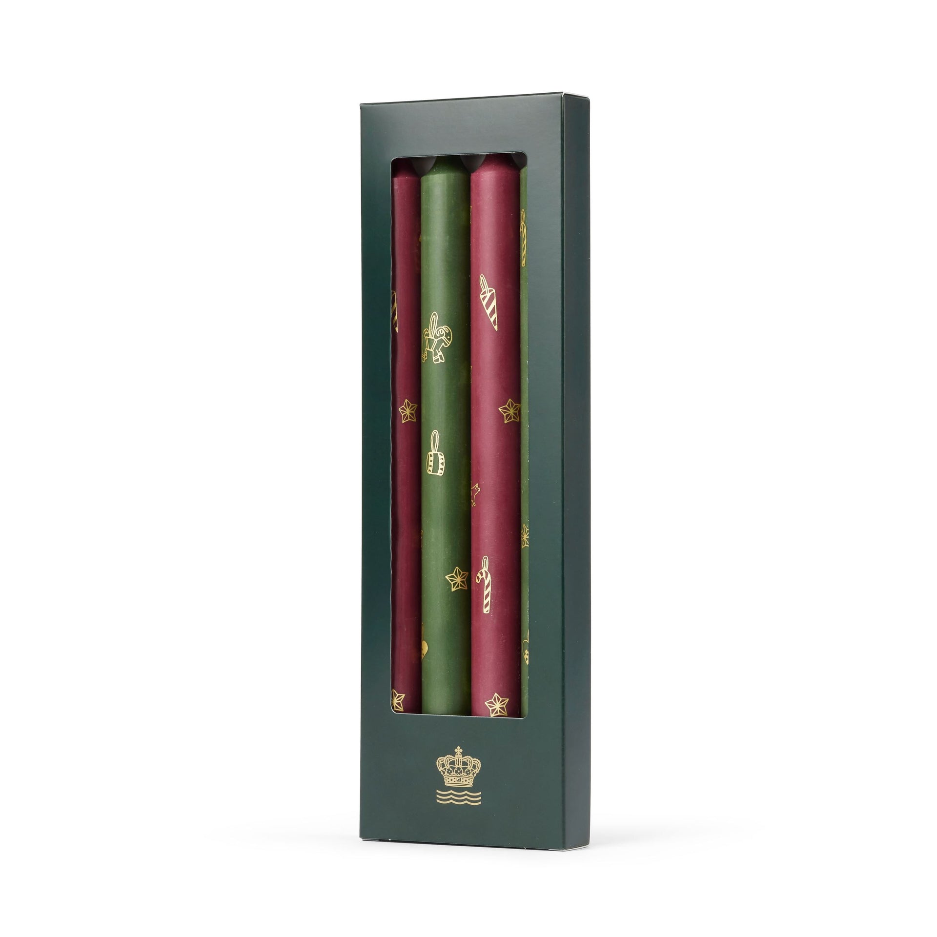 Star Fluted Christmas Candles, 28 cm, 4 pcs