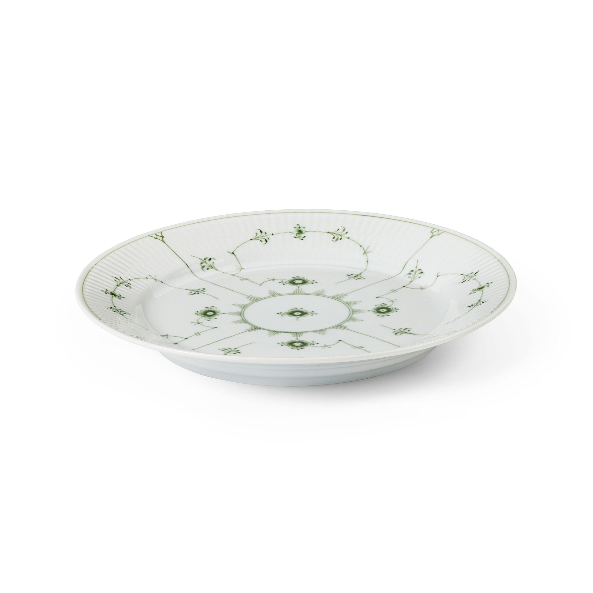 Green Fluted Plain Plate, 27 cm