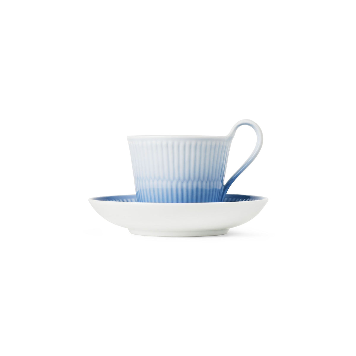 Iris High Handle Cup and Saucer, Blue,  24 cl