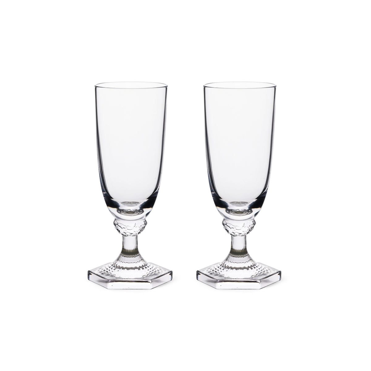 Two Aurora Champagne Flutes