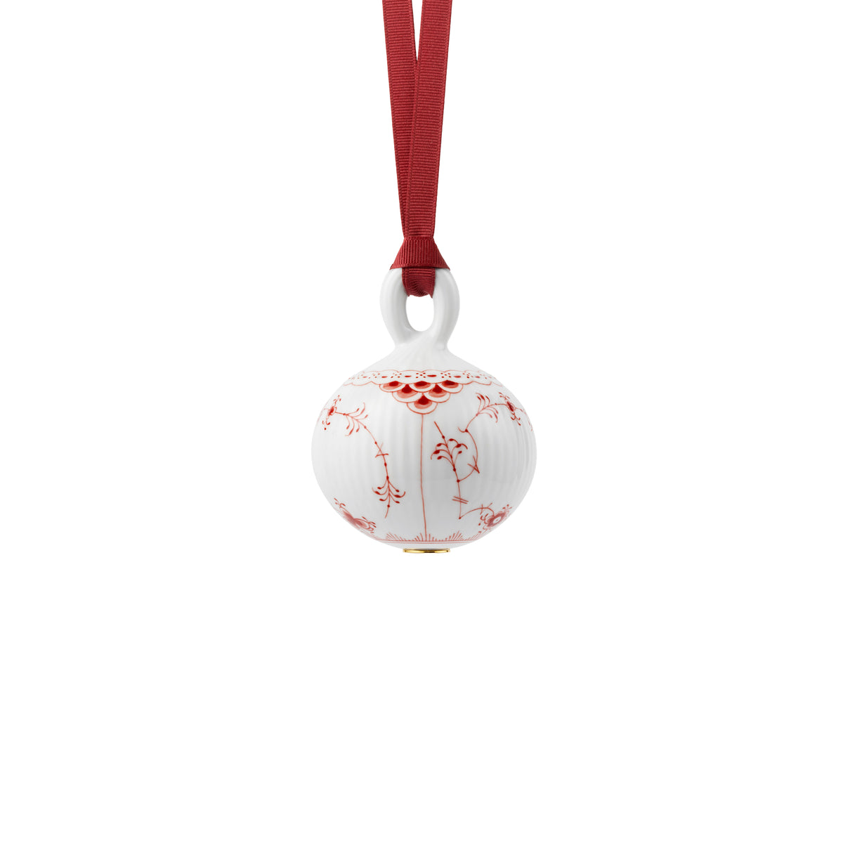 Red Fluted Half Lace Bauble, 9.5 cm - Red Fluted Half Lace bauble