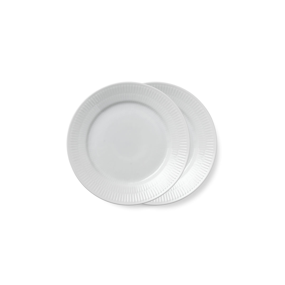 White Fluted Plate, 19 cm, 2 pcs