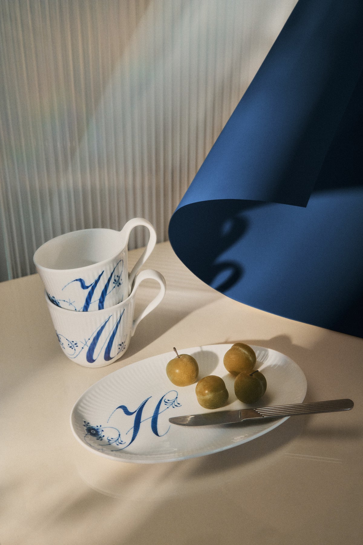 Assiette and High Handle cup from the Alphabet Collection