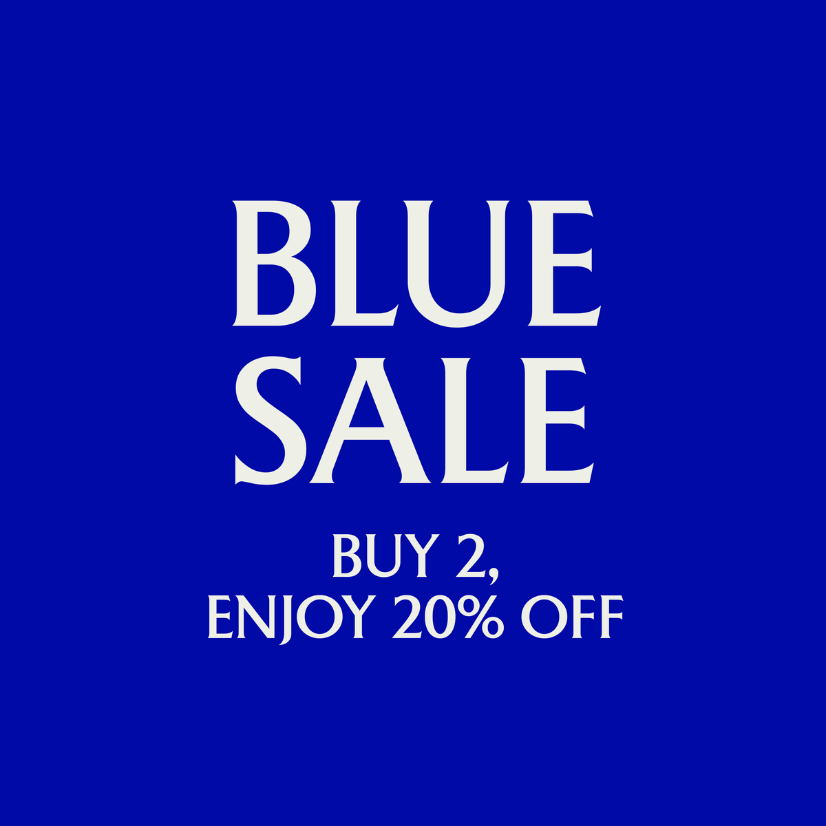 Blue Sale Promotion banner buy 2 product and save 20 percent