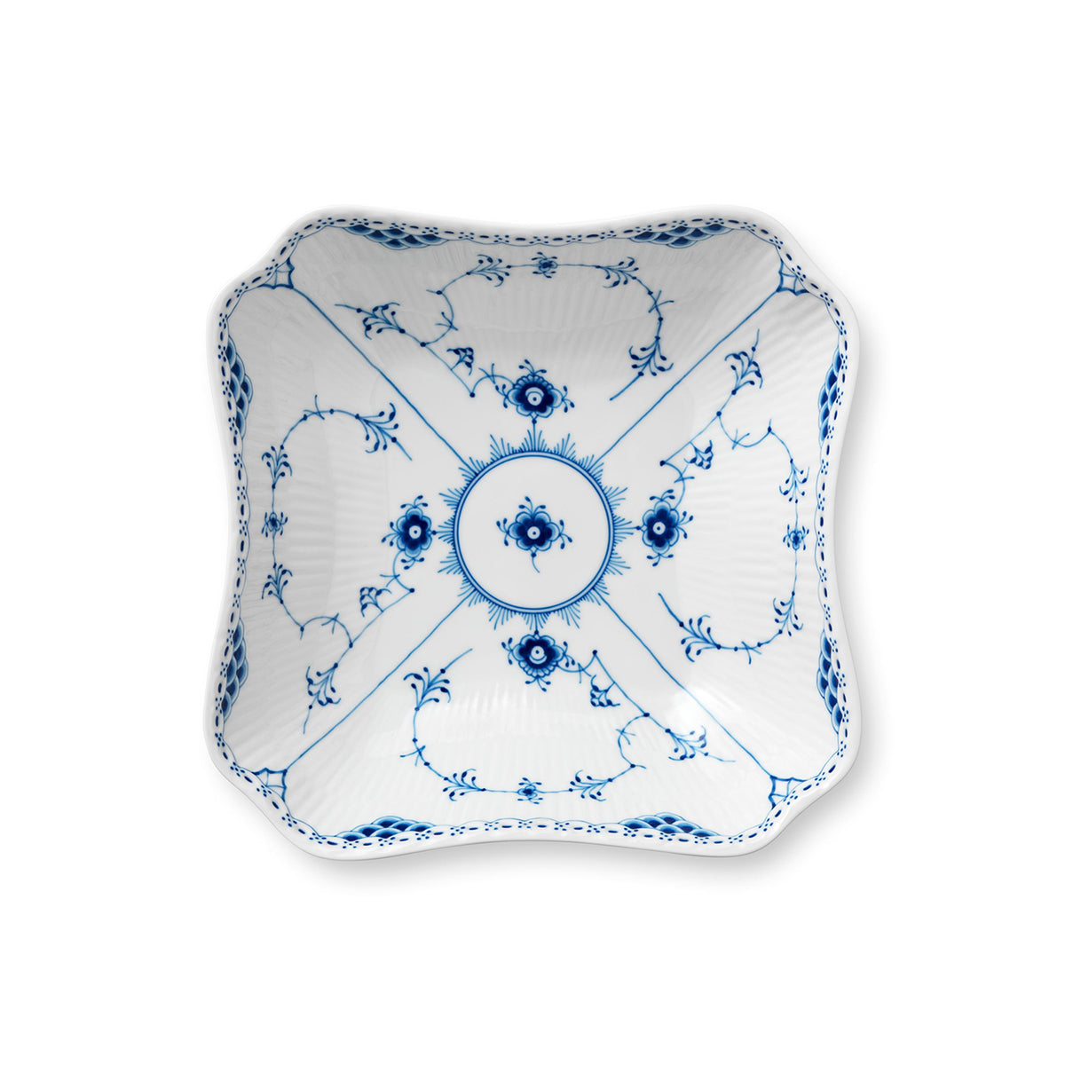 Blue Fluted Half Lace Bowl, 80 cl