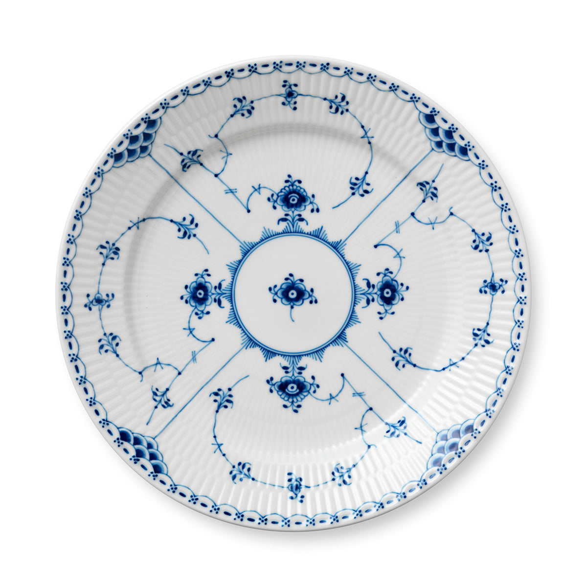 Blue Fluted Half Lace Plate, 27 cm