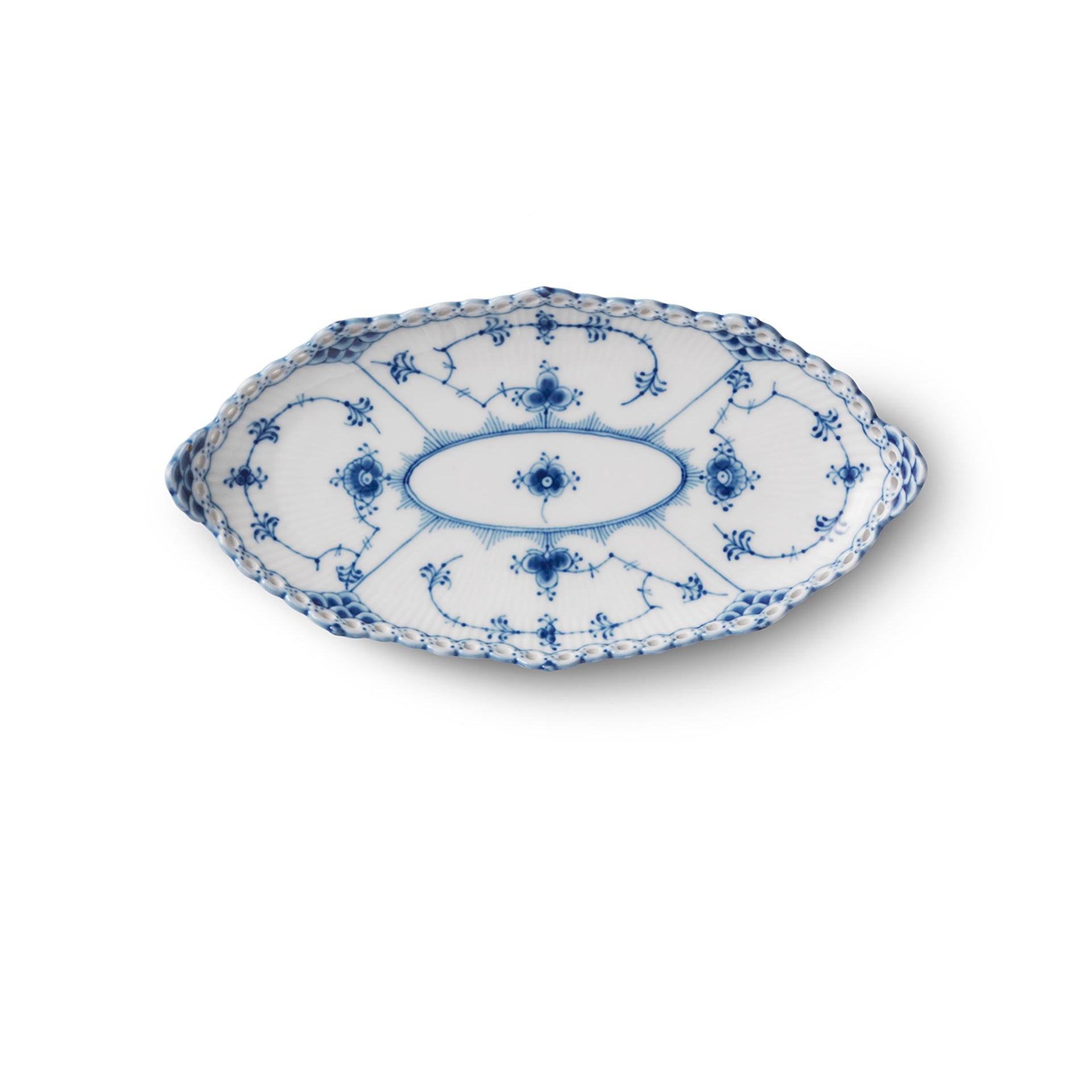 Blue Fluted Full Lace Assiette, 24.5 cm