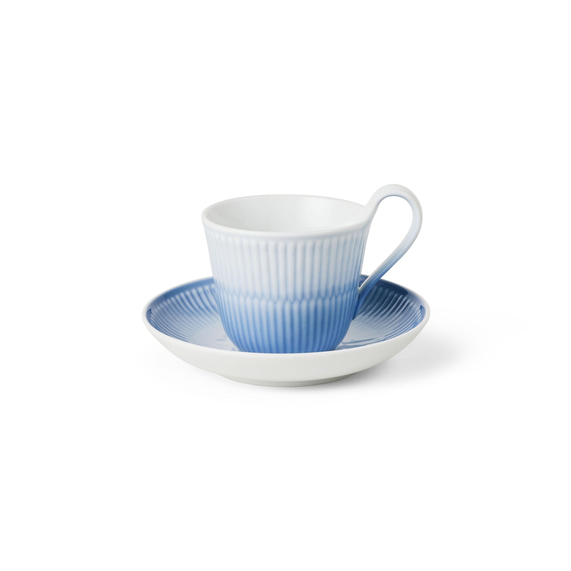 Iris High Handle Cup and Saucer, Blue,  24 cl