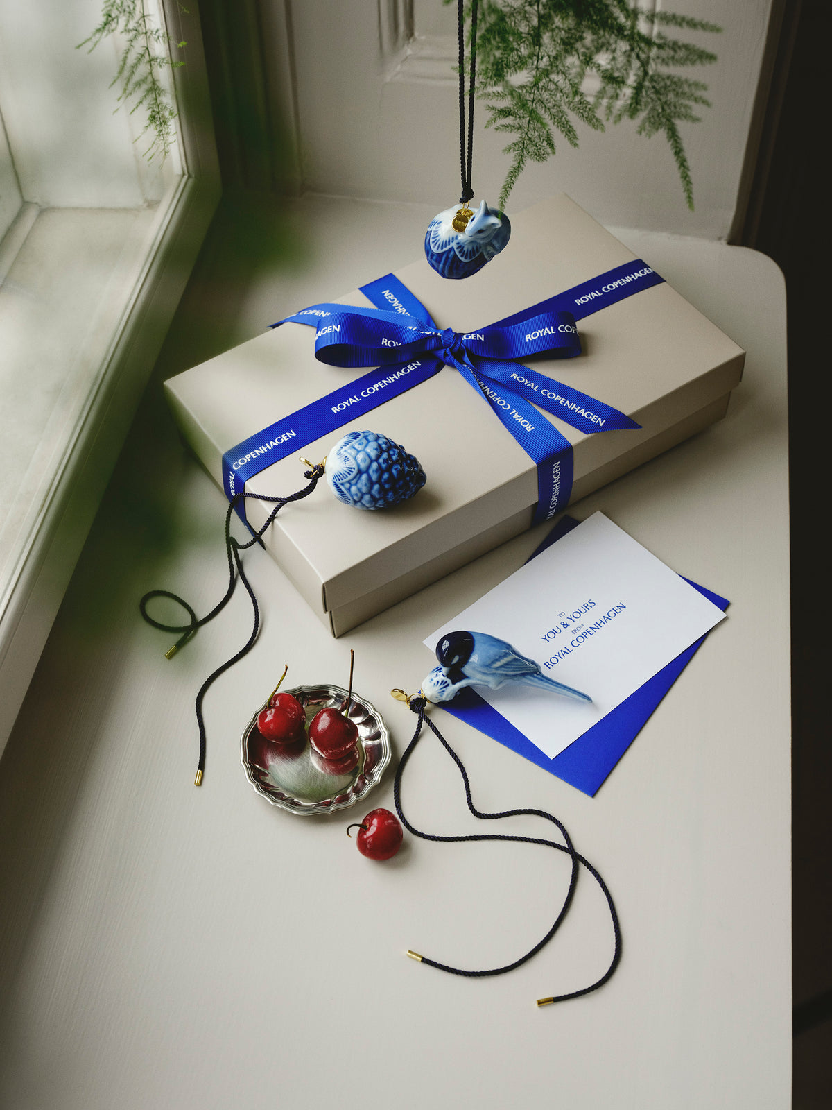 a christmas present from Royal Copenhagen a greeting card and small christmas decor from Blue Collectibles