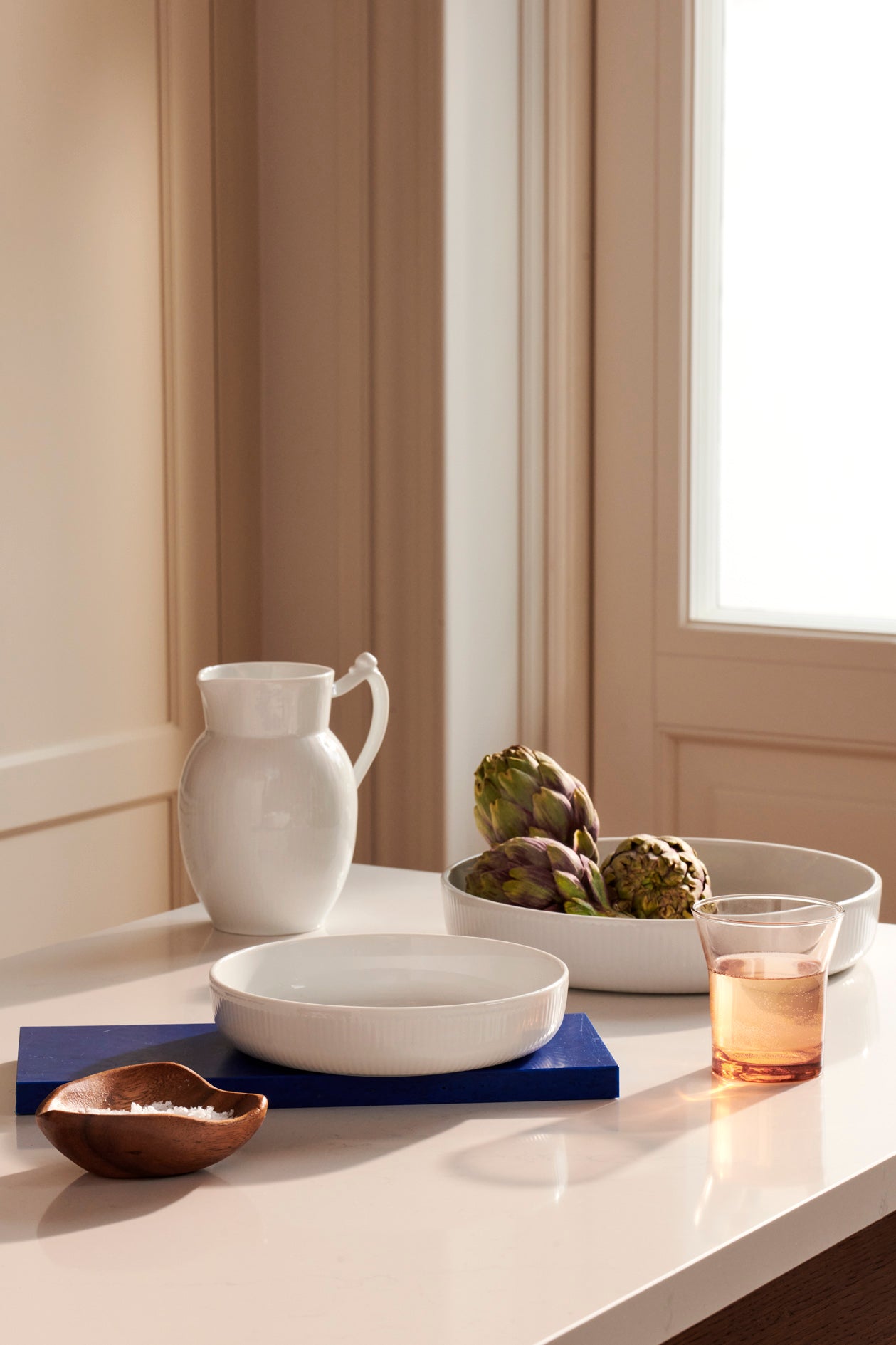 White Fluted Plate Coupe, 27 cm | Royal Copenhagen